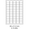 Etikety Laser. tisk 38,1x21,2/100 listů