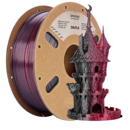 FILAMENT ERYONE / PLA SILK / DUAL-COLOR / ČERNÁ - ČERVENÁ / 1,75 MM / 1 KG