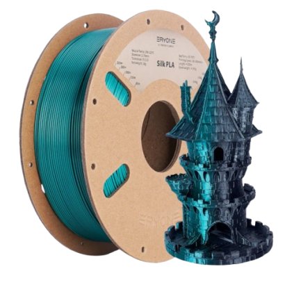 FILAMENT ERYONE / PLA SILK / DUAL-COLOR / ČERNÁ - TMAVĚ ZELENÁ / 1,75 MM / 1 KG