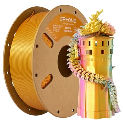 FILAMENT ERYONE / PLA SILK / TRIPLE - COLOR / ZELENÁ-ČERVENÁ-ZLATÁ / 1,75 MM / 1 KG