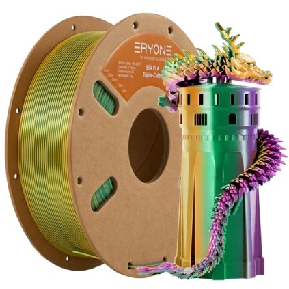 ERYONE / Pla Silk / Triple - Color / Tmav zelená - Fialová - Žlutá / 1.75mm / 1kg – Filament pro 3D tisk