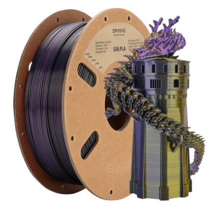 ERYONE / Pla Silk / Triple - Color / Černá - Zlatá - Fialová / 1.75mm / 1kg – Filament pro 3D tisk