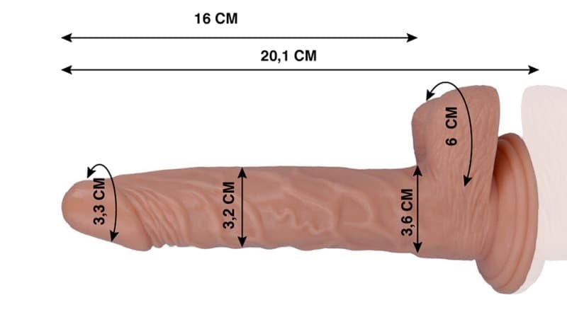 realisticke-dildo-s-prisavkou-20cm-predni-pohled