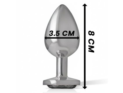 luxusni kovovy analni kolik intense 8cm diamant