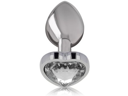 Anální kolík s krystalem ve tvaru srdce 7 cm