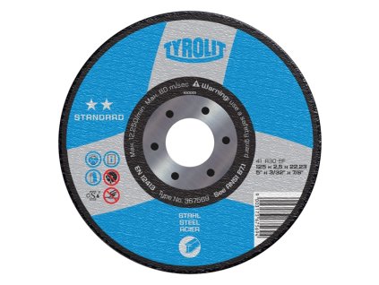 TYROLIT REZNÝ KOTÚČ NA OCEĽ A NEREZ 125 x 1,6 x 22,23 MM