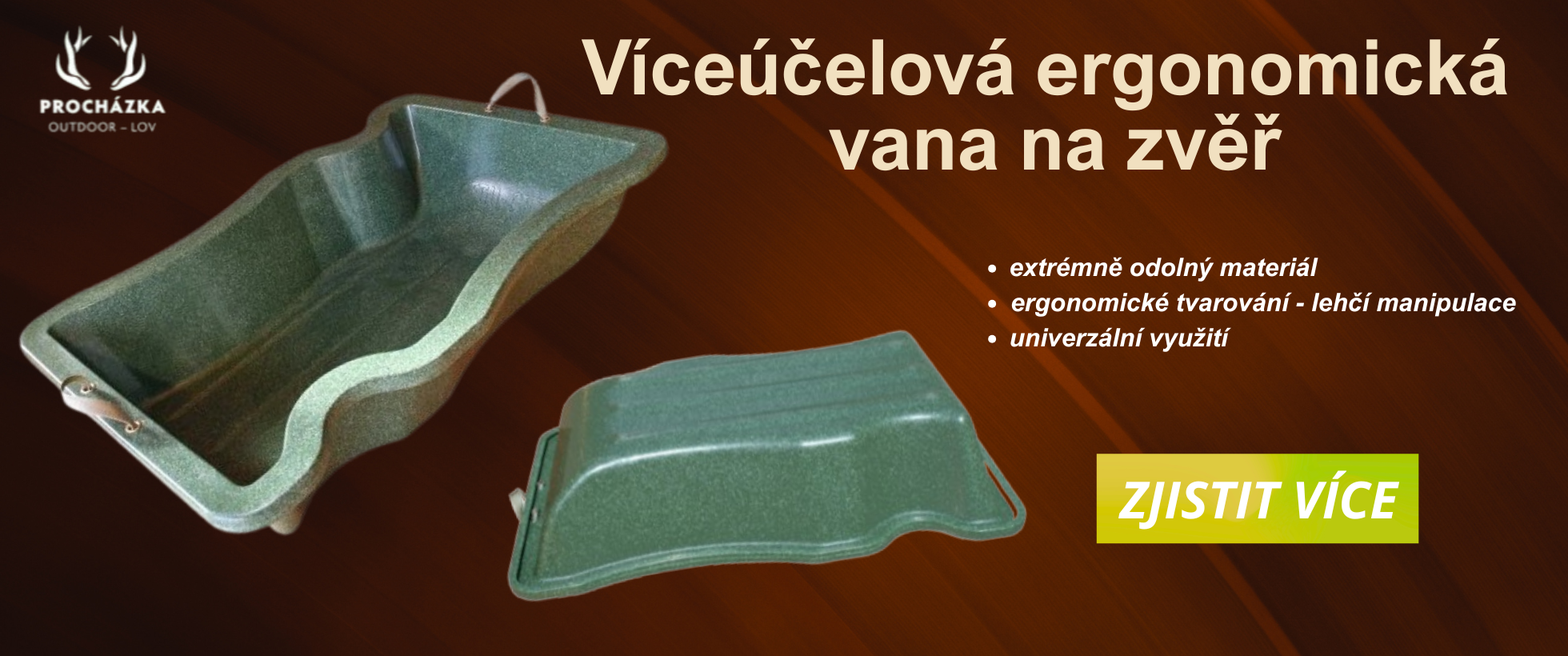 Víceúčelová vana na zvěř