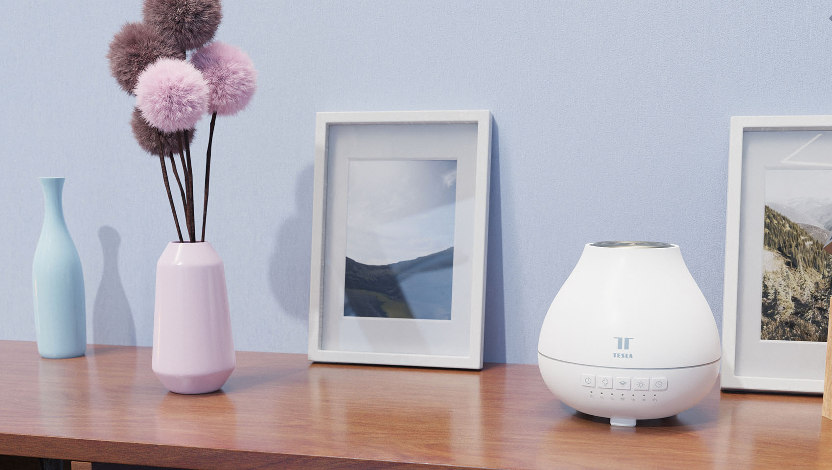 Aroma difuzér Tesla Smart Aroma Diffuser položený na stole