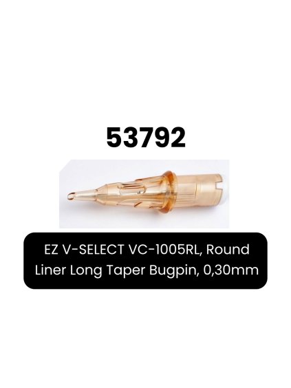 EZ Tattoo Supply EZ V-SELECT Round Liner :: EZ V-SELECT VC-1005RL, Round Liner Long Taper Bugpin, 0,30mm