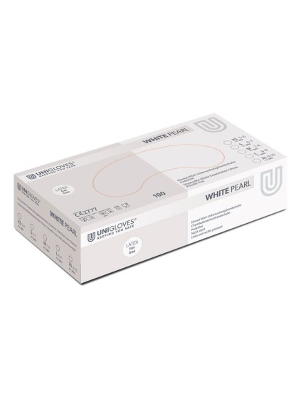 Unigloves nitrilové rukavice bílé - White Pearl, 100 ks :: Nitrilové rukavice bílé - White Pearl, 100 ks, S