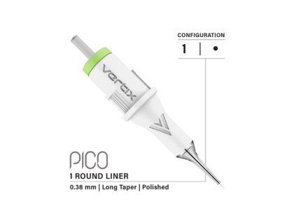 Vertix Pico Needle Cartridge 1 Round Liner 0.38mm Long Taper