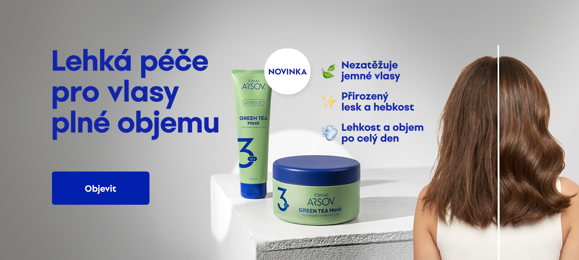 Novinka GREEN TEA Nezatěžující maska na vlasy 3v1