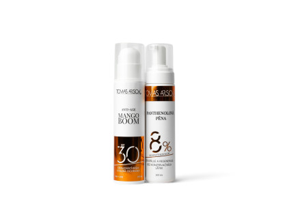MANGO BOOM Opalovací krém SPF30 UVA + UVB + Panthenolová pěna