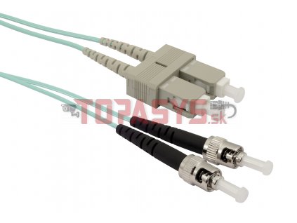 Patch kabel Solarix 50/125 SCupc/STupc MM OM3 1m duplex SXPC-SC/ST-UPC-OM3-1M-D