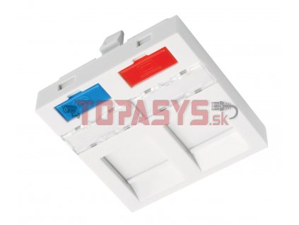 Modul French style Solarix 45 x 45mm pro 2 keystony přímý bílý SXF-M-2-45-WH-P