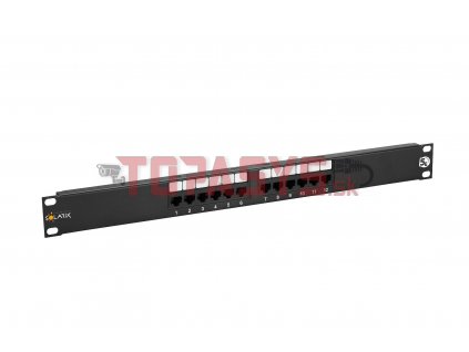 Patch panel Solarix 12 x RJ45 CAT5E UTP 150 MHz černý 1U SX12-5E-UTP-BK