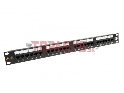 Patch panel Solarix 24 x RJ45 CAT6 UTP 350 MHz černý 1U SX24-6-UTP-BK