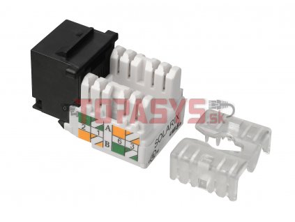 Zařezávací keystone Solarix CAT5E UTP svorkovnice 90° SXKJ-5E-UTP-BK-90