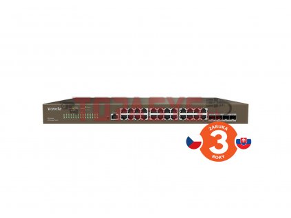 Tenda TEG3328F Managed L2 Gigabit Switch, 24x RJ45 10/100/1000 Mb/s, 4x SFP 1 Gb/s, Fanless