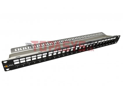 Modulární neosazený patch panel Solarix 24 portů 1U SX24M-0-STP-BK-UNI-N