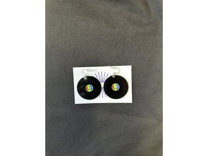 Vinyl record earrings