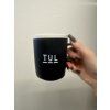 Ceramic mug TUL black with white rim