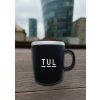 Ceramic mug TUL black with white rim