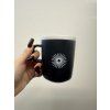 Ceramic mug TUL black with white rim