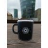 Ceramic mug TUL black with white rim