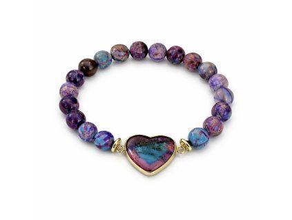 Náramok jaspis regalit so srdcom