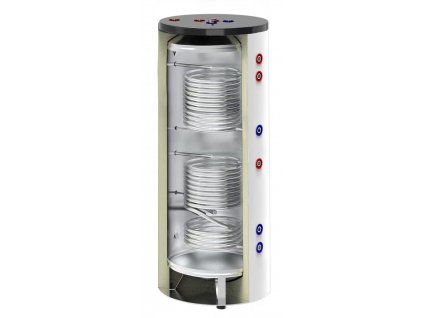 Nerezový nepřímotopný ohřívač vody s 2 výměníky 300 L