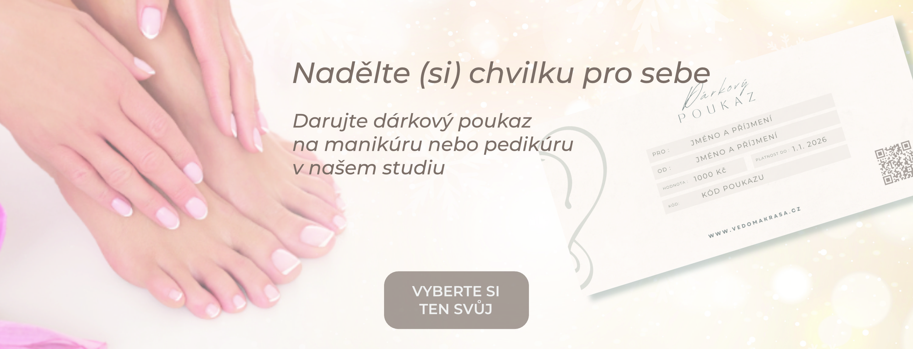 Nadělte (si) chvilku pro sebe ve formě dárkového poukazu na naše služby