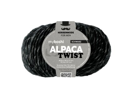 Černá klubko Myboshi příze Alpaca Twist Černá
