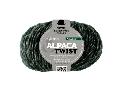 Lesní zelená klubko Myboshi příze Alpaca Twist Waldgrun