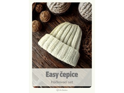 Set easy čepice - Krémová