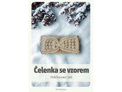 Set čelenka se vzorem - Krémová