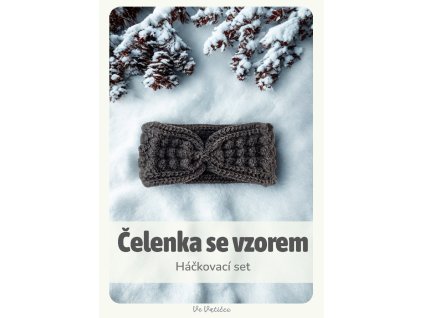 Set čelenka se vzorem - Šedá