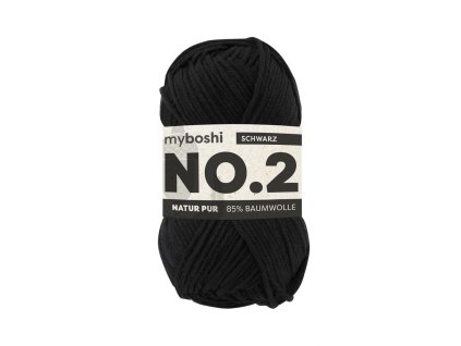 30 Černá klubko Myboshi příze No.2 Schwarz W2960