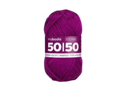 08 Fuchsia klubko Myboshi Příze 50:50 Fuchsia W966