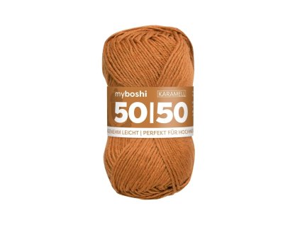 23 Karamel klubko Myboshi Příze 50:50 Karamell W973