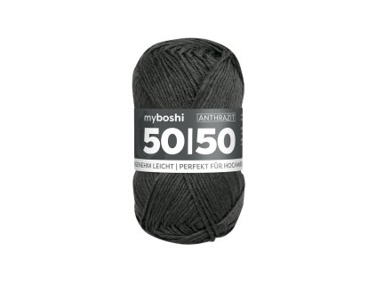 27 Antracit klubko Myboshi Příze 50:50 Anthrazit W995