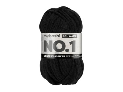 Černá klubko Myboshi příze No.1 Schwarz 2