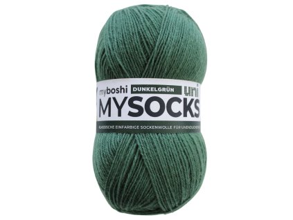 04. Tmavě zelená klubko Myboshi příze Mysocks Dunkelgrün