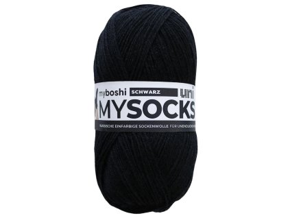 06. Černá klubko Myboshi příze Mysocks Schwarz