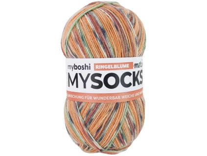 Měsíček klubko Myboshi příze Mysocks merino Ringelblume