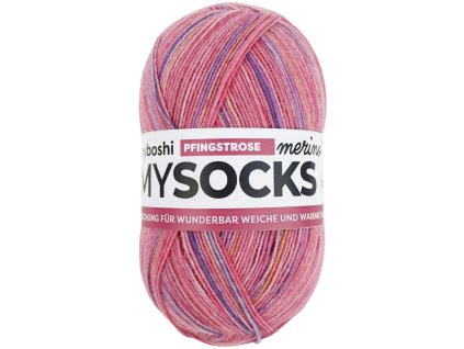 Pivoňka klubko Myboshi příze Mysocks merino Pfingstrose