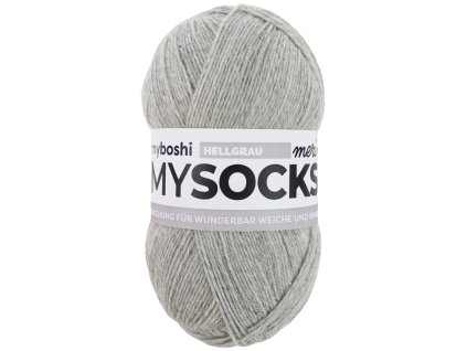 Světle šedá klubko Myboshi příze Mysocks merino Hellgrau