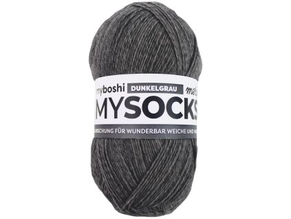 Tmavě šedá klubko Myboshi příze Mysocks merino Dunkelgrau