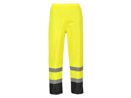H444 - Kalhoty do deště Hi-Vis Classic Contrast, žluto-modré
