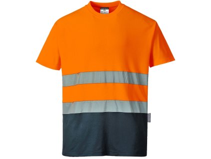 S173 - Bavlněné triko Two Tone, oranžové